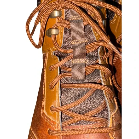 Timberland Mens Brown Leather Ankle Boots Lace Up Casual‎ Shoes Size 9.5
